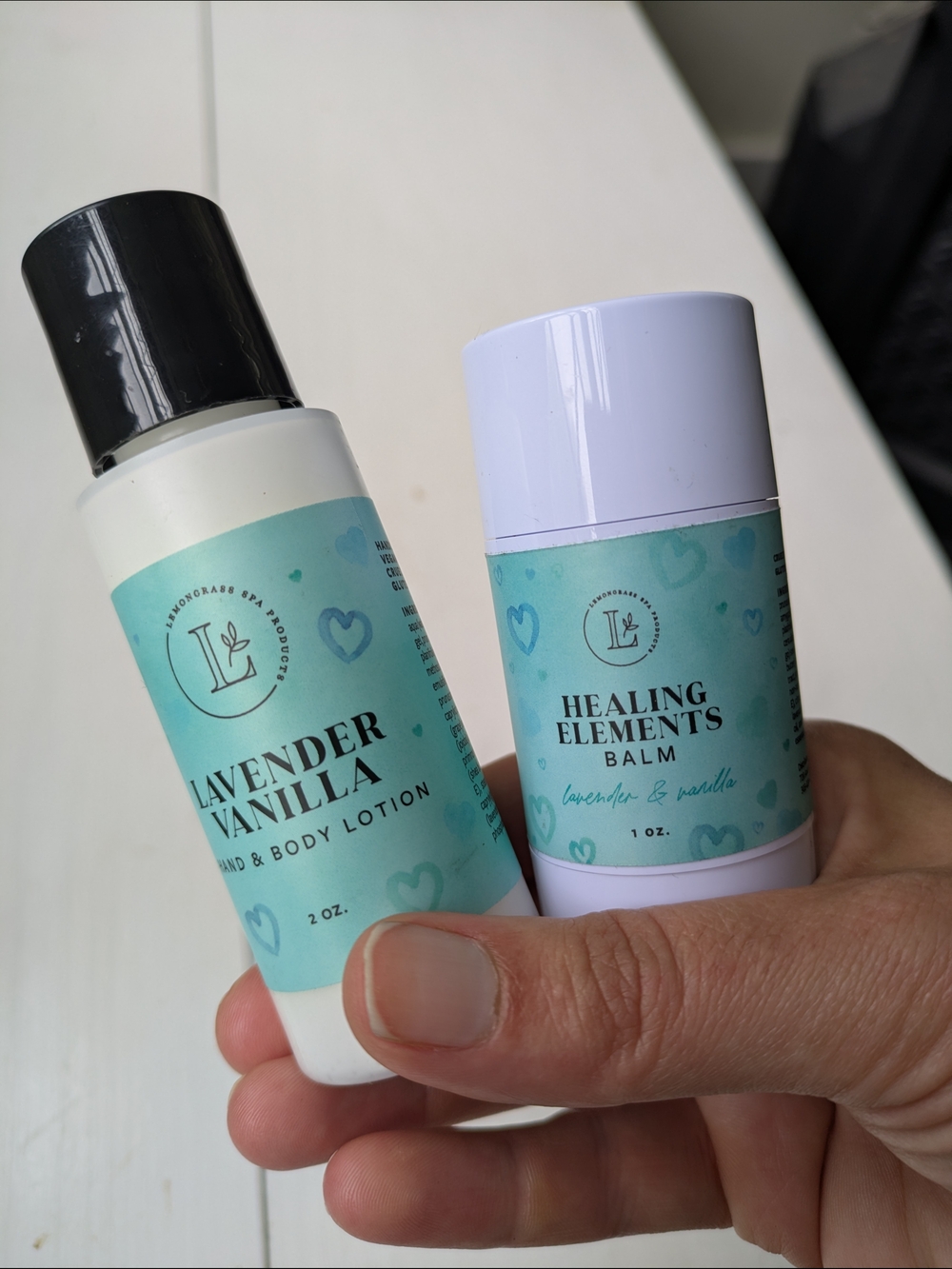 Lemongrqss Spa Lavender Vanilla Hand & Body Lotion + Healing Elements Balm